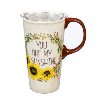 Evergreen You are my Sunshine Ceramic 17oz Travel Cup