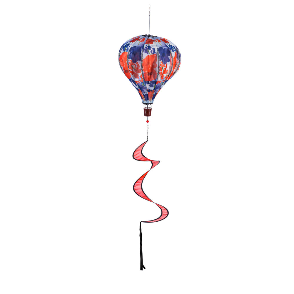 Evergreen Patriotic Floral Balloon Spinner