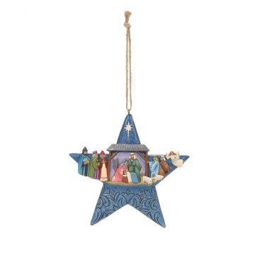 Jim Shore Heartwood Creek Star with Nativity Scene Ornament