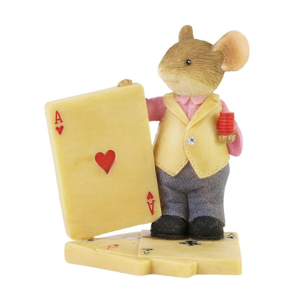Tails with Heart Winter Activities Card Shark Mouse Figurine