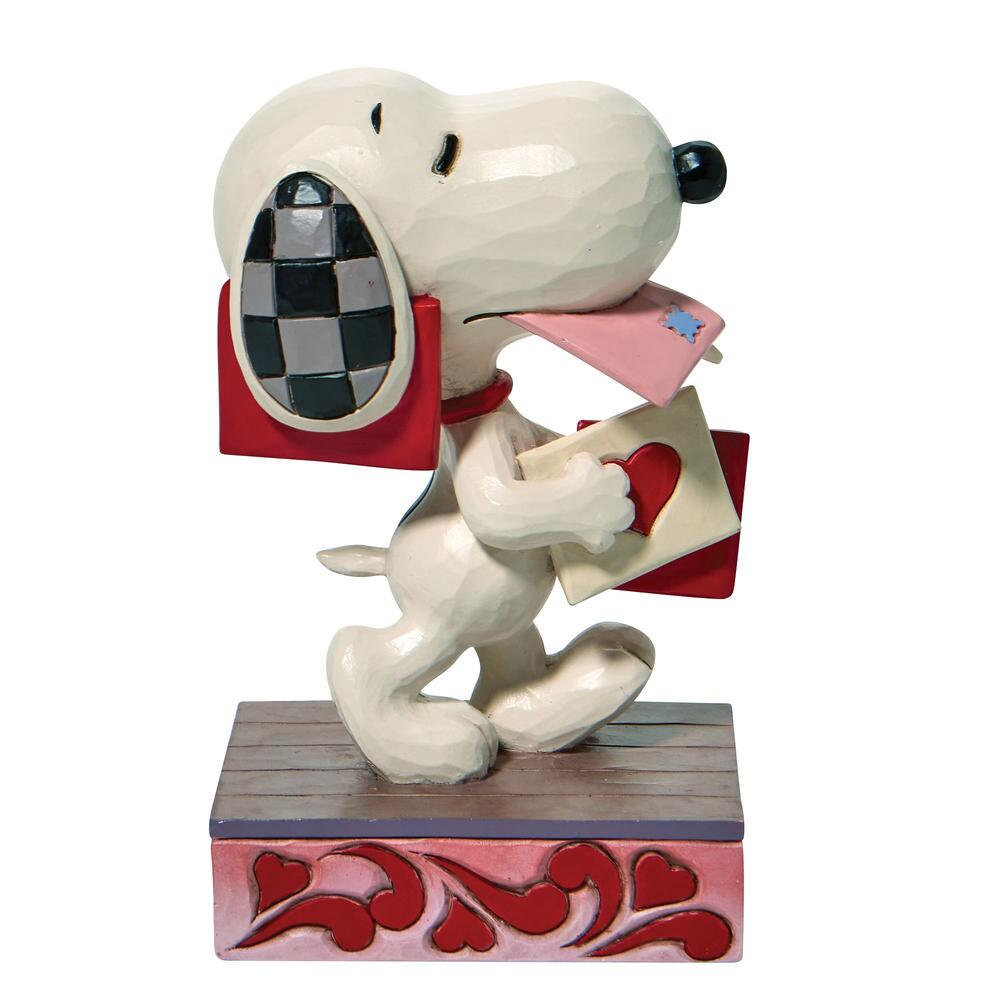 Heartwood Creek Peanuts Puppy Love - Snoopy Holding Valentine Figurine