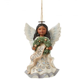 Jim Shore Heartwood Creek African American Believe Angel Ornament
