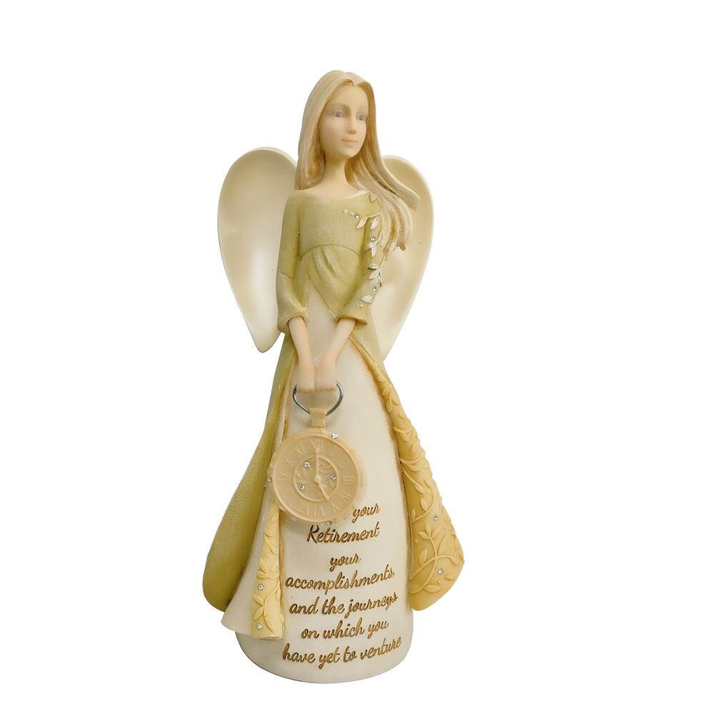 Foundations Retirement Angel with Brown Hair Figurine