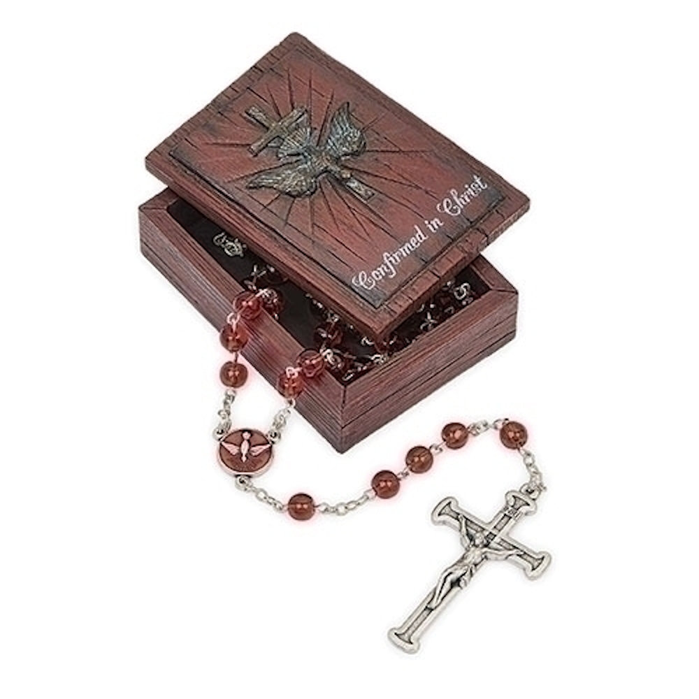 Roman Confirmed in Christ Distressed Confirmation Keepsake Box