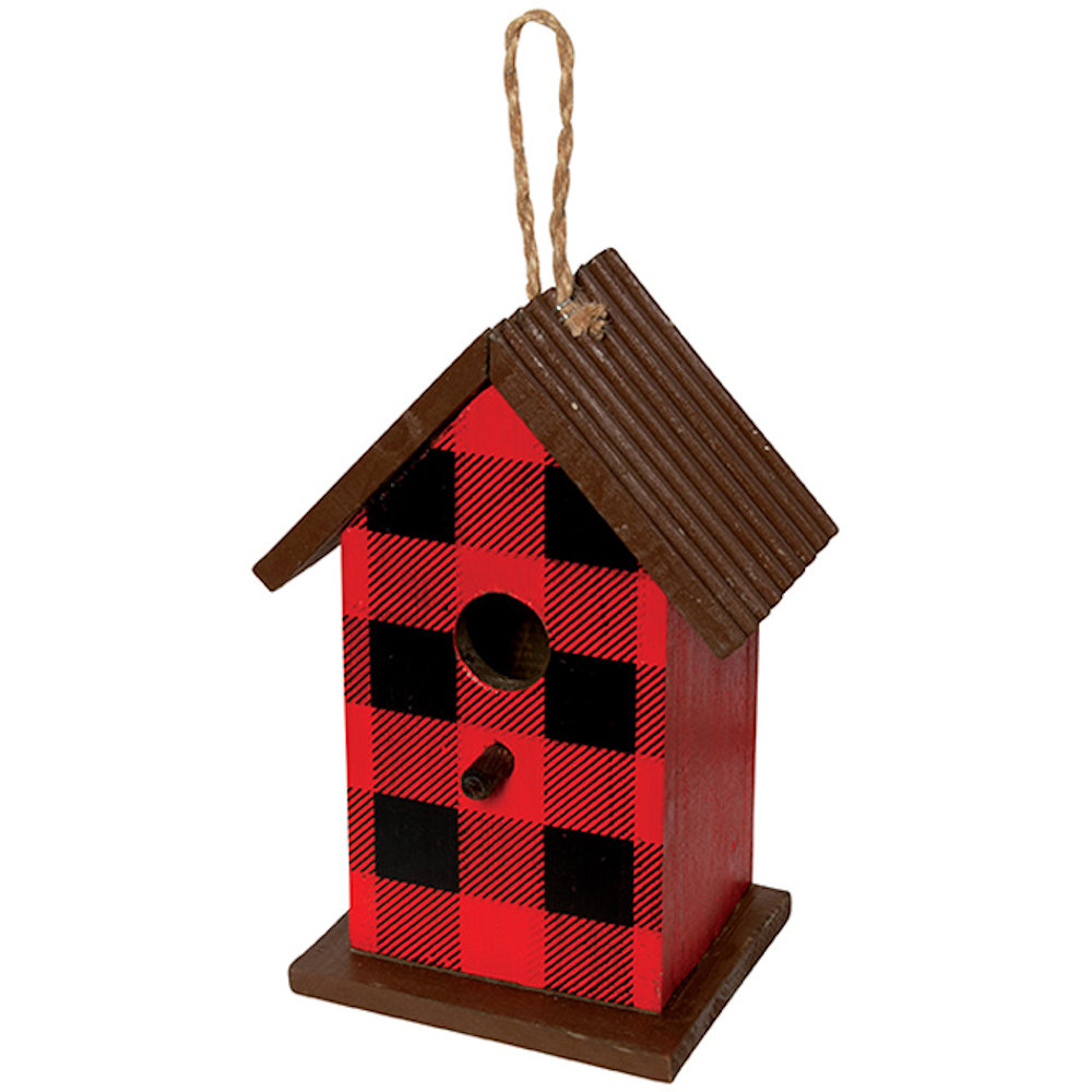 Carson Home Accents Red Plaid Birdhouse