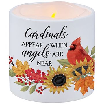 Carson Home Accents "Cardinals" LED Candle With Ceramic Holder