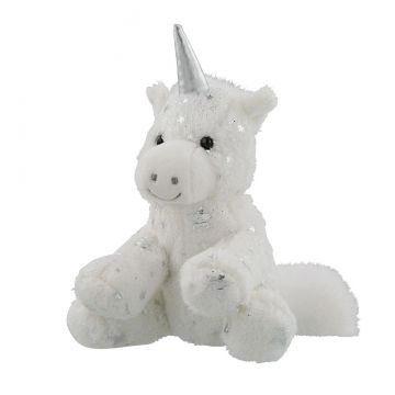 Kalidou White and Silver Unicorn Stuffed Animal