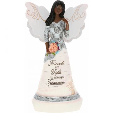 Pavilion Gift Elements Ebony Friend Angel Holding Butterfly Figurine