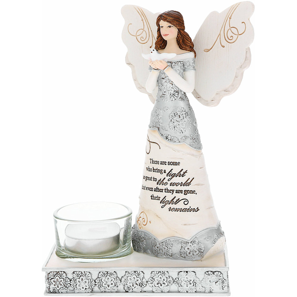 Pavilion Gift Elements Light - Angel Holding Dove Tea Light Holder
