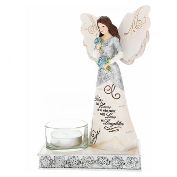 Pavilion Gift Elements Bless this Home - Angel Tea Light Holder