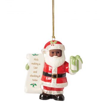 Lenox 2022 African American Santa with List Ornament