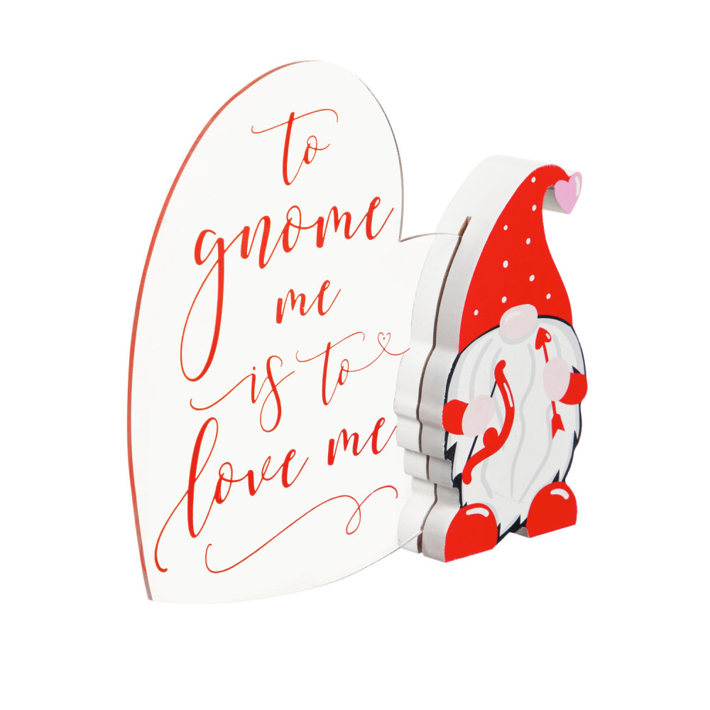 Evergreen Gnome Message Table Decor - To Gnome Is To Love Me