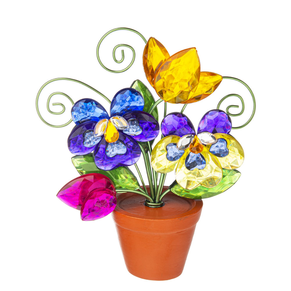 Ganz Crystal Expressions Bountiful Garden Posey Pot - Tulip and Pansy