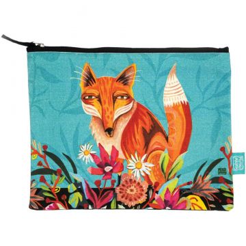 Allen Designs Fox & Flowers Zip Pouch (Large)