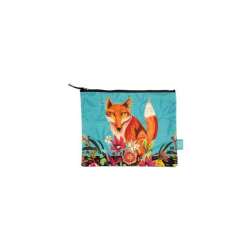 Allen Designs Fox & Flowers Zip Pouch (Small)