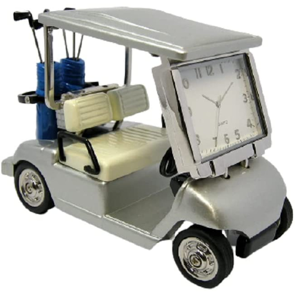 Sanis Enterprises Golf Cart Mini Desk Clock In Silver