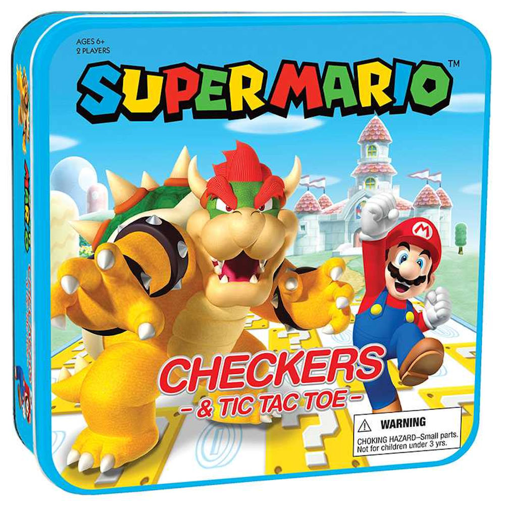 USAopoly Checkers & Tic Tac Toe: Super Mario vs Bowser
