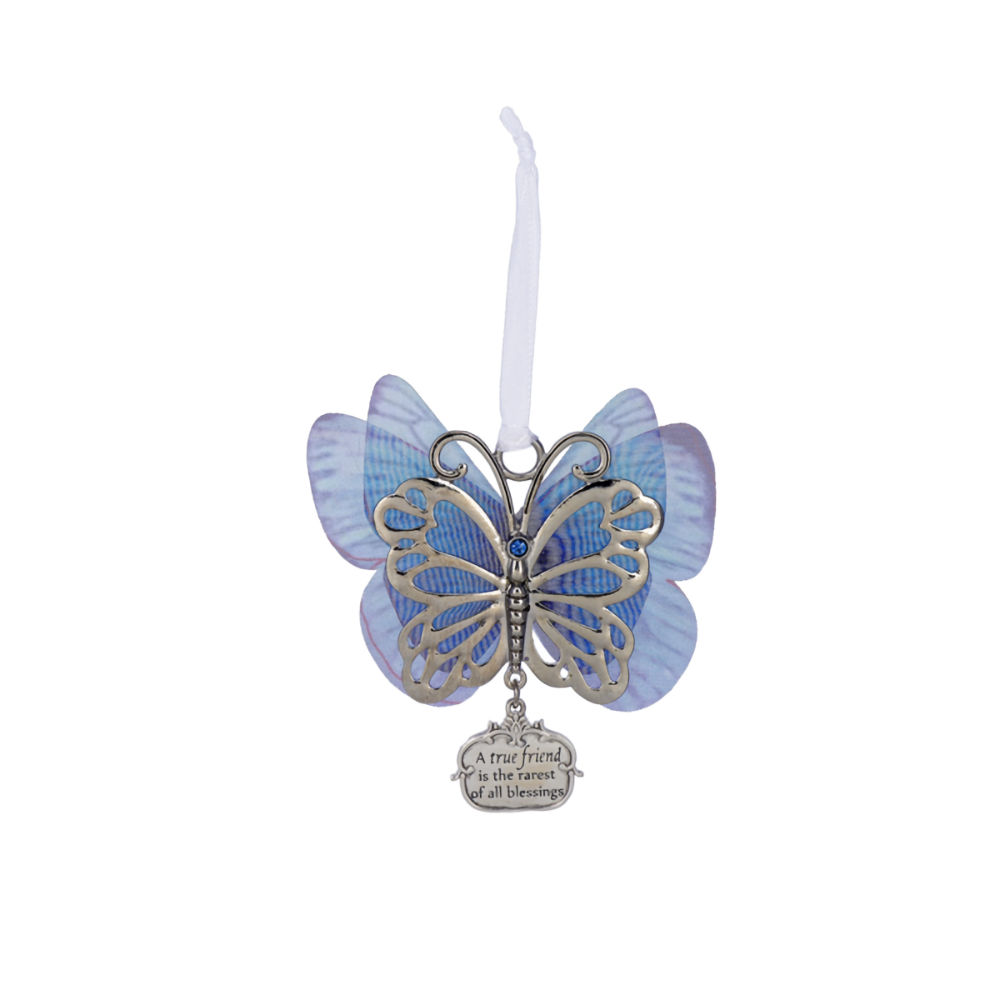Ganz Sheer Beauty Butterfly Ornament - A True Friend Is The Rarest Of