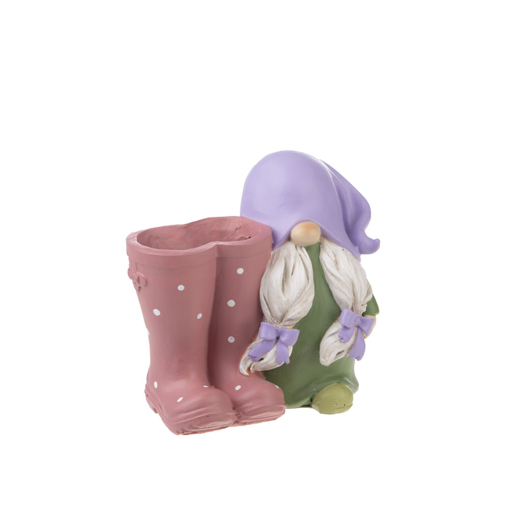 Ganz Gnome Vase - Pink Boots