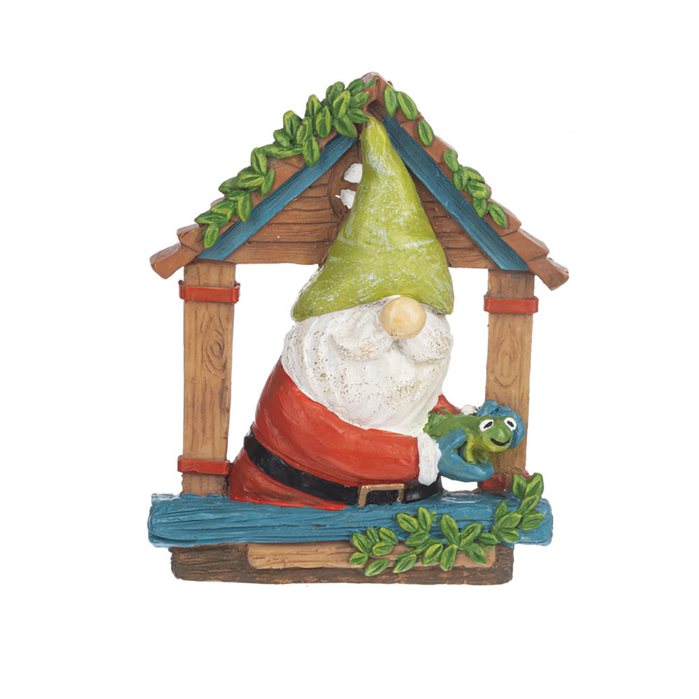 Ganz My Sweet Gnome Garden Tree Decor - Green Hat With Frog