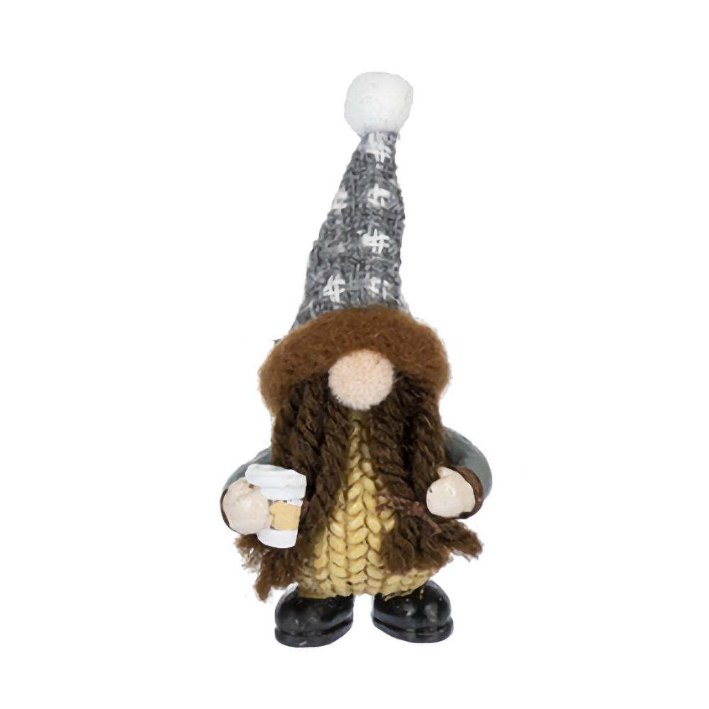 Ganz Coffee Gnomes Charm - Brown Pigtails