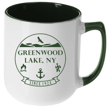 Fitzulas Greenwood Lake 17 oz White Two-Tone Coffee Mug