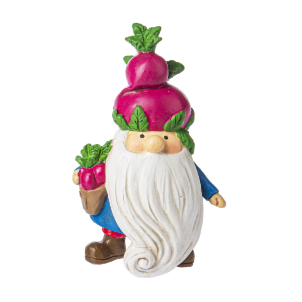 Ganz Midwest-CBK Gnome Vegetable & Food Hat Figurine - Radish