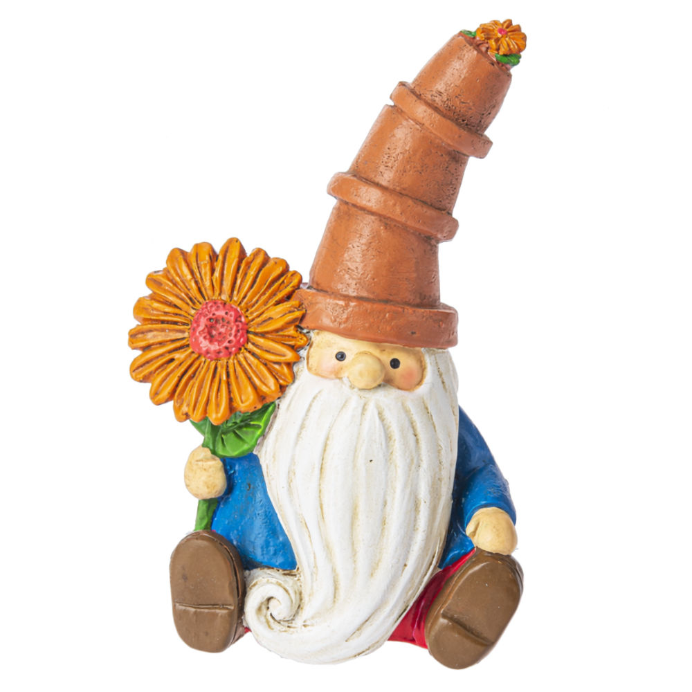 Ganz Midwest-CBK Gnome Pot Sitter - With Velvet Queen Sunflower