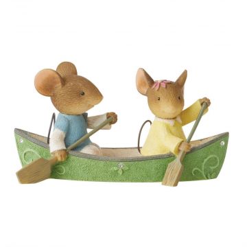 Tails With Heart Canoeing Couple Mice Figurine