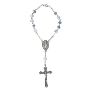 Ganz Car Charm Rosary - Blue and Grey