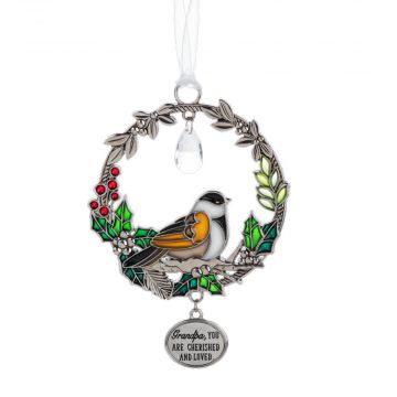 Ganz Stain Glass "Grandpa, you are cherished and loved" Ornament