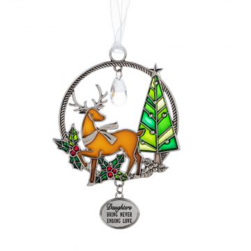 Ganz Stain Glass "Daughters bring never ending love" Ornament