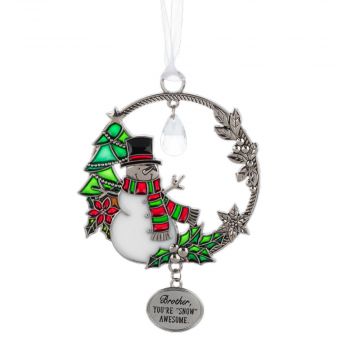 Ganz Stain Glass "Brother, you're "snow" awesome" Ornament
