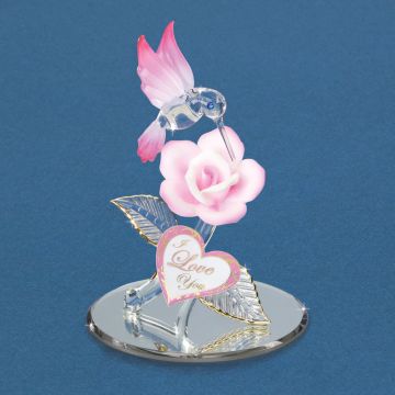 Glass Baron Hummingbird I Love You Figurine