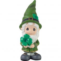 Precious Moments I'm Lucky And I Gnome It - Gnome Holding Four Leaf Clover