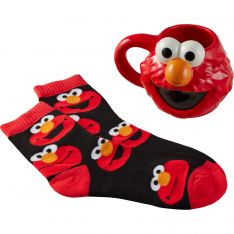 Precious Moments Sesame Street Elmo Faces Mug and Socks Set