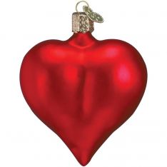 Old World Christmas Large Matte Red Heart Ornament