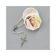 Girl's First Holy Communion Rosary and Box Set