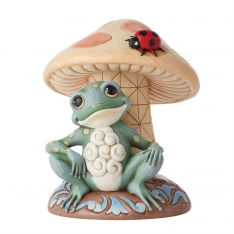 Jim Shore Heartwood Creek Frog Leaning on Mushroom Figurine