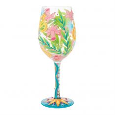 Designs by Lolita Fashion Florals Wine Glass