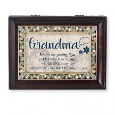 Roman Grandma Brown Jeweled Large Box