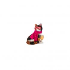 Ganz Purrfectly Chic Cat With Champagne Figurine