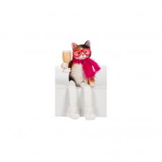 Ganz Purrfectly Chic Cat Holding Champagne Shelfsitter