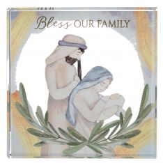 Ganz Nativity Gift "Bless Our Family" Beveled Glass Block
