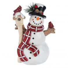 Ganz Christmas Cardinals Snowman Figurine