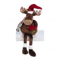 Ganz Merry Chris-Moose Holding Cardinal Stuffed Shelfsitter