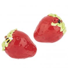 Ganz Midwest Gift Strawberry with Bugs Salt & Pepper Shaker Set
