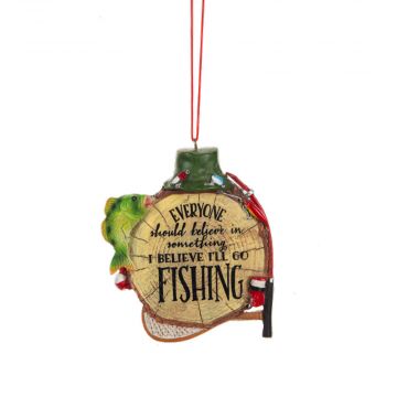 Ganz Fishing Plaque "I'll Go Fishing" Ornament