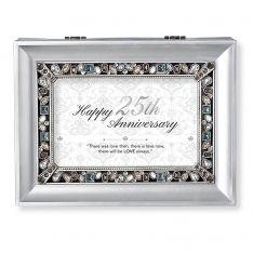 Roman 25th Anniversary Silver Jeweled Large Box