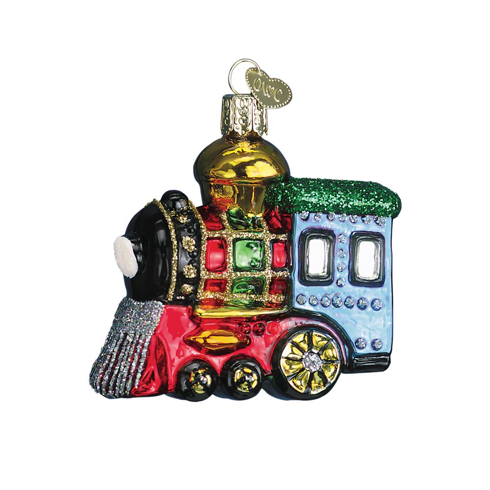 Old World Christmas Small Locomotive Glass Ornament